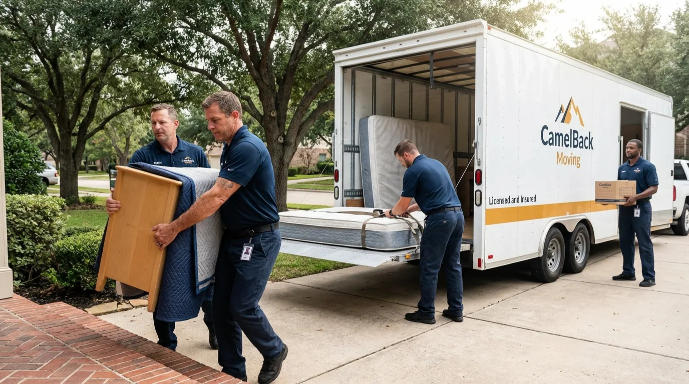 Crew loading residential truck for cross-state move from Glendora, NJ